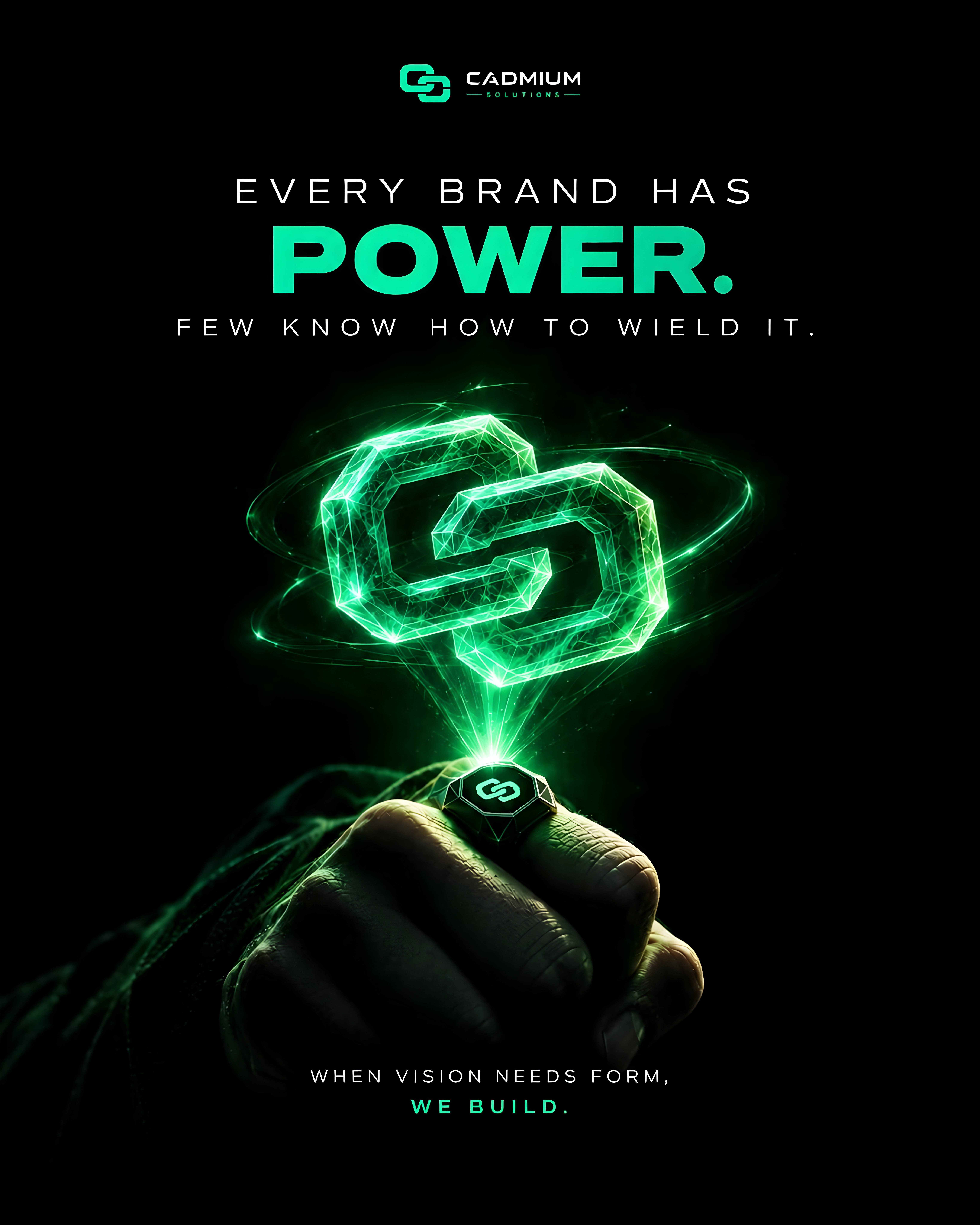 Cadmium Lantern Ring concept featuring an electric-green energy construct.
